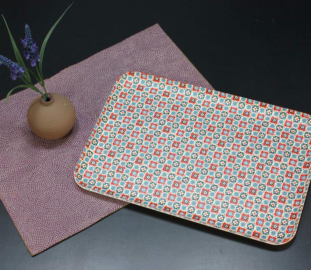 Tatsucraft Yuzen Washi Tray L 39cm Floral Lattice Dishwasher Safe Tray Tray Stylish Plastic Large Small Large Deep Square Rectangular Western Style