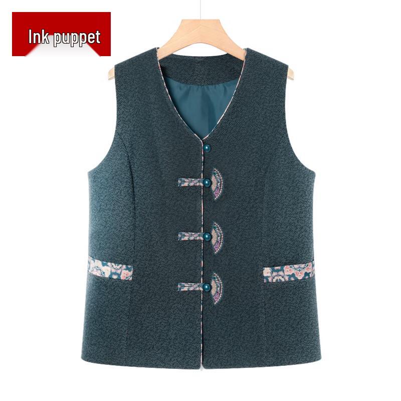 

Модный жилет в китайском стиле для женщин среднего возраста 4XL