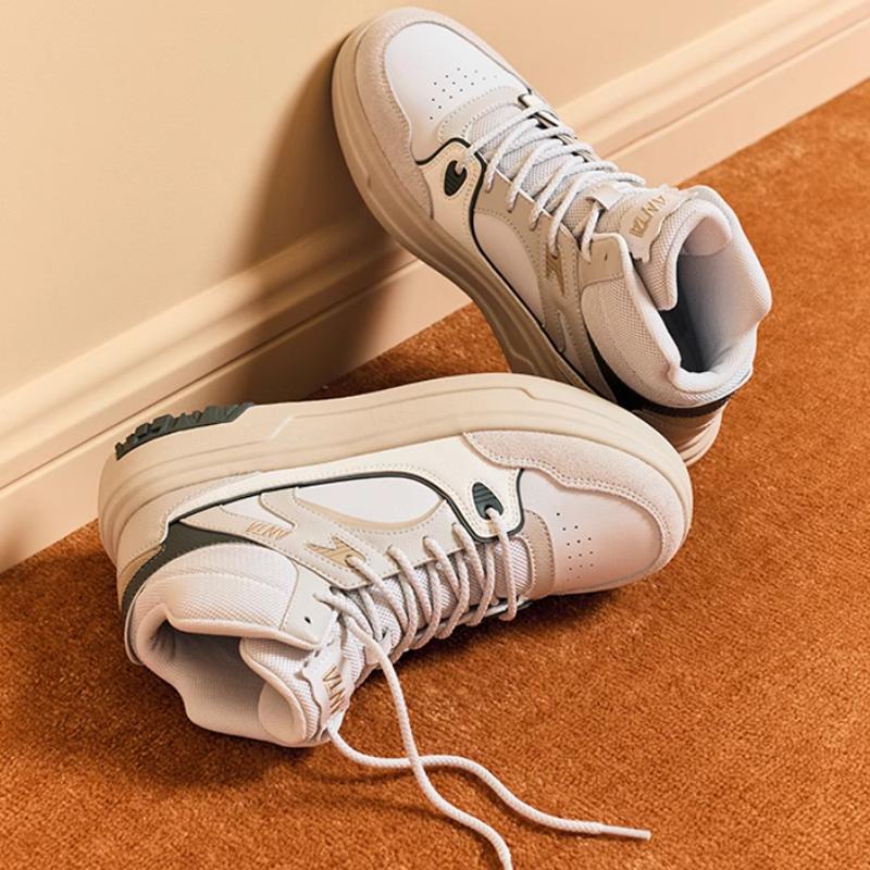 Anta Muffin High-Top Casual Sneakers Women Sneakers Gray White 922448082-1