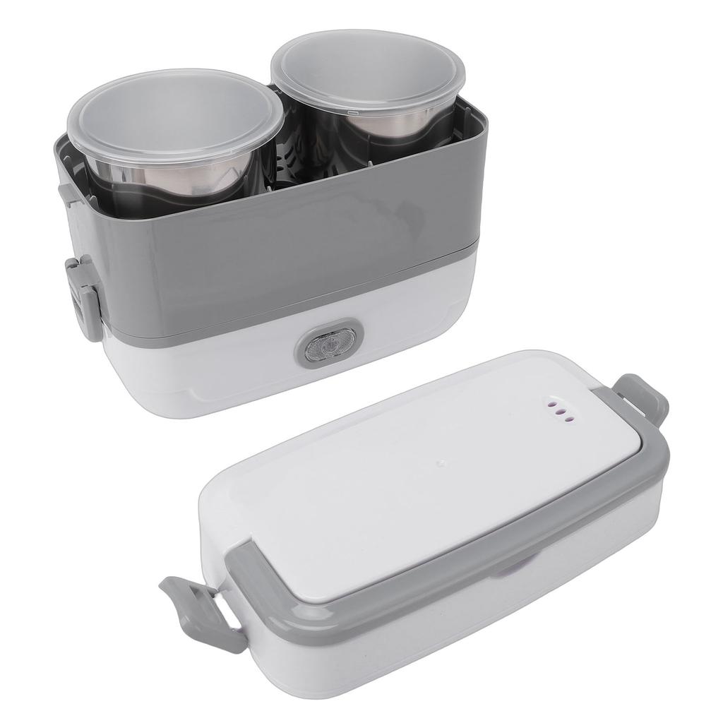 Portable Self Cooking Electric Lunch Box Rice Cooker 2 Layers 4 Stainless Steel Food Insulation Bowls for Dormitory 2L