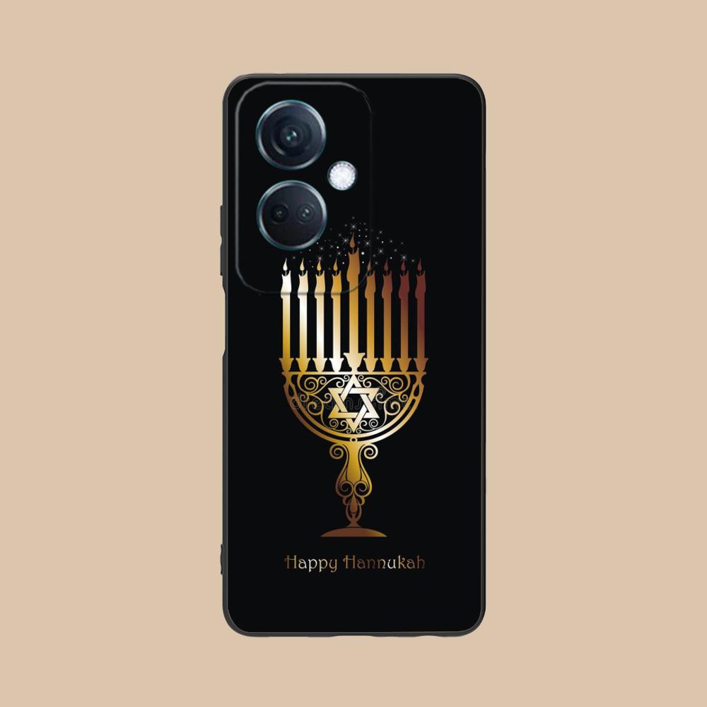 Jewish Hanukkah Mobile Phone Case for OPPO Reno 14 13 12 11 10 9 8 7 6 5 F T Pro 5G Colorful Printing Cover Luxury Cover Pretty
