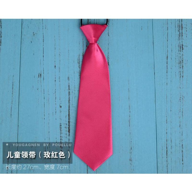 Cravată mică cu bandă de cauciuc de 28 cm, culoare solidă, cravată monocromă pentru copii, cravată scurtă, accesorii pentru băieți, cravată pentru uniformă școlară