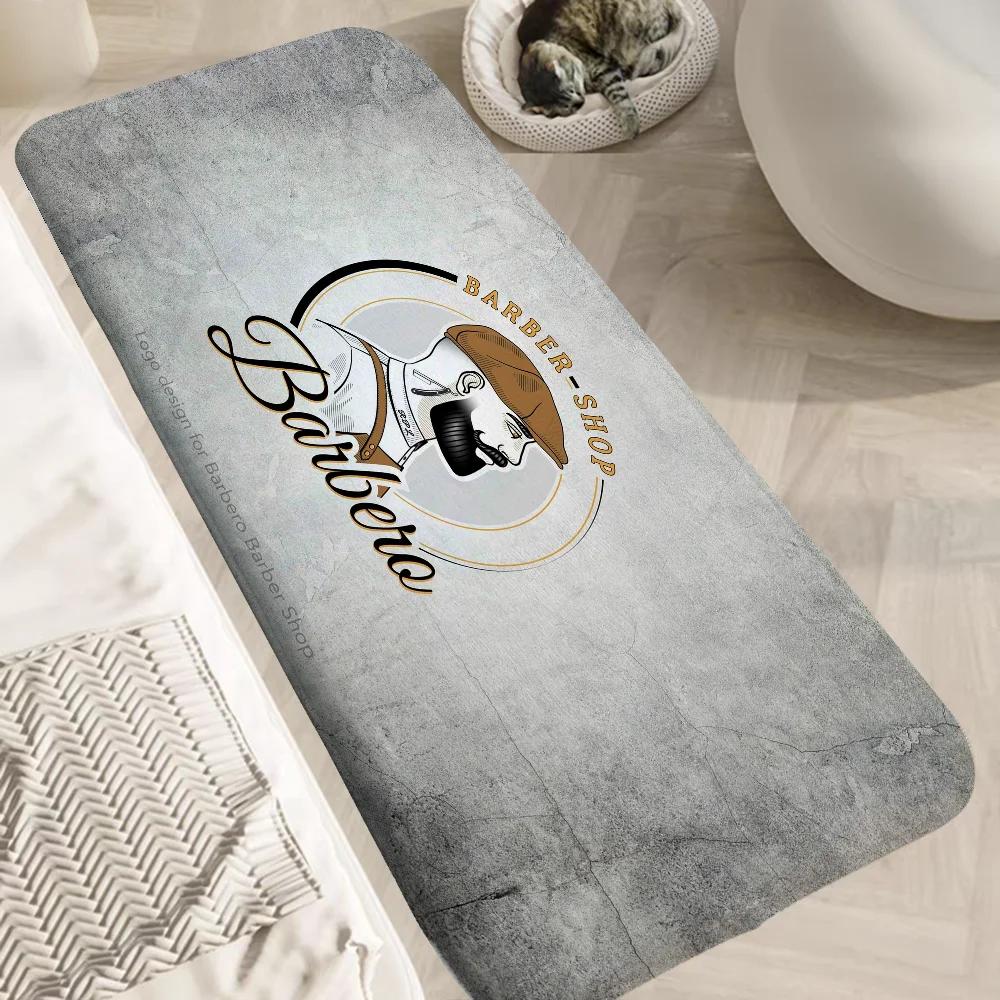 Barber Shop Entrance Door Mat Bathroom Rug Custom Doormat Carpet In the Living Room Mats Modern Home Decor Floor Carpets Bath