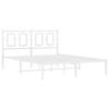 VidaXL Cadre de Lit Métal avec Tête de Lit, Lit Double avec Sommier à Lattes, Lit Adulte avec Pied, Meuble de Chambre, 374290