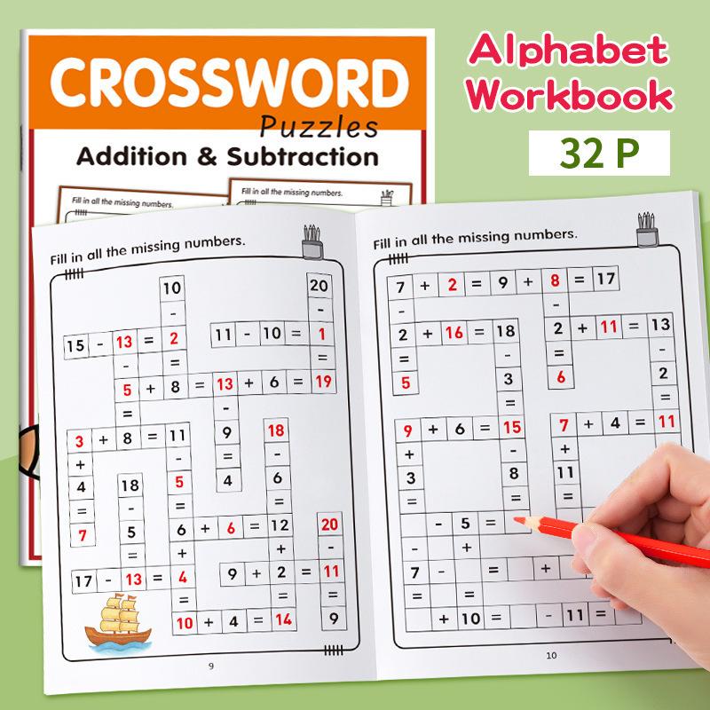 32 Page Math Addition and Subtraction Workbook