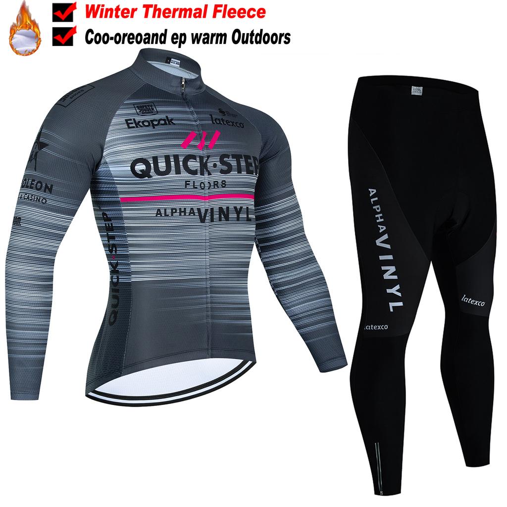 2025 Men's Cycling Outfit Set  Man Mountain Bike Jersey Clothes Winter Thermal Fleece Clothing Sportswear Bicycle Tricuta Bib