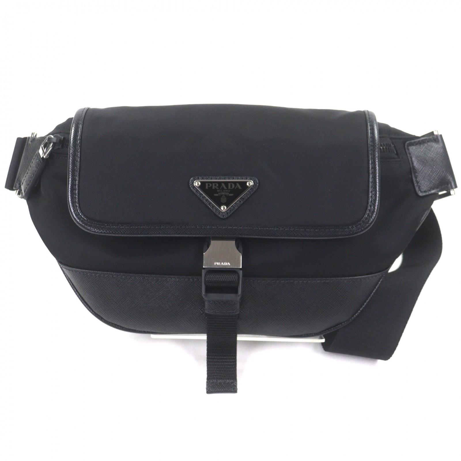 

Excellent PRADA Sling bag black Nylon mens 2VH176 Used