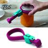 Serrated Silicone Jar Gripper Zipper Opener, Adjustable Lid for Bottles Jars, Non Slip Manual Opener Arthritis Cap Remover with Leverage Handle,