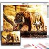 Popular 5D Diy Cross Stitch Animal Tiger Painting Full Drill Cross-Stitch Crafts Kit Wall Sticker Home Decor