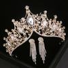 Baroque Silver Color Crystal Bridal Tiaras Crown With Earrings Rhinestone Pageant Diadem Luxury Wedding Hair Accessories Bijoux