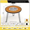 Lilang Outdoor Folding Wooden BBQ Table with Charcoal Grill & Fire Pit