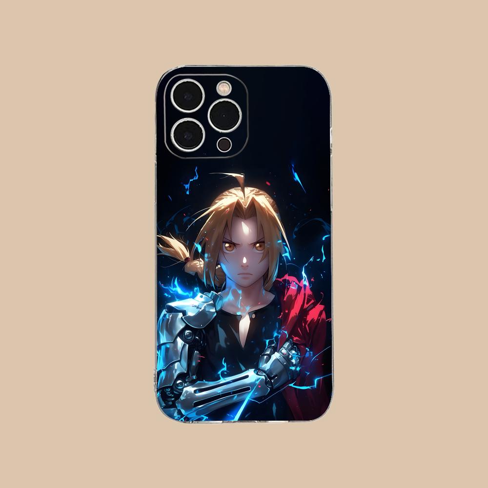

Fullmetal Edward Elric Phone Case for iPhone 17 16 15 14 13 12 11 X XR XS Air Pro Max Plus Mini Soft TPU Clear Cover iPhone XS Max