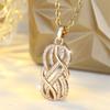 White Zircon Antique Hollow Infinity Pendant Necklaces for Women Vintage Gold Color Chain Necklace Wedding Jewelry Birthday Gift