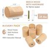 Pack Of 6 Decorative Wood Hook Handmade Beechwood Wall Mount Hook Load Bearing Home Accessory top sale