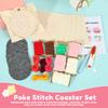 Punch Needle Kit 6 Pre Printed Canvas Embroidery Hoop and Floss Self Adhesive Felt Pad Threader Punch Needle Pen and Scissors