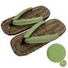 Edoten Geta Sandals, Radial Sole, Crow Bamboo, Cushioned Strap, Made in Japan, Matcha Green Canvas, Size LL