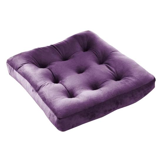 Square Seat Cushion 16x16 Inches Solid Color Stuffed Chair Pad Velvet Thick Seat Cushion for Dining Chair Floor Home Office