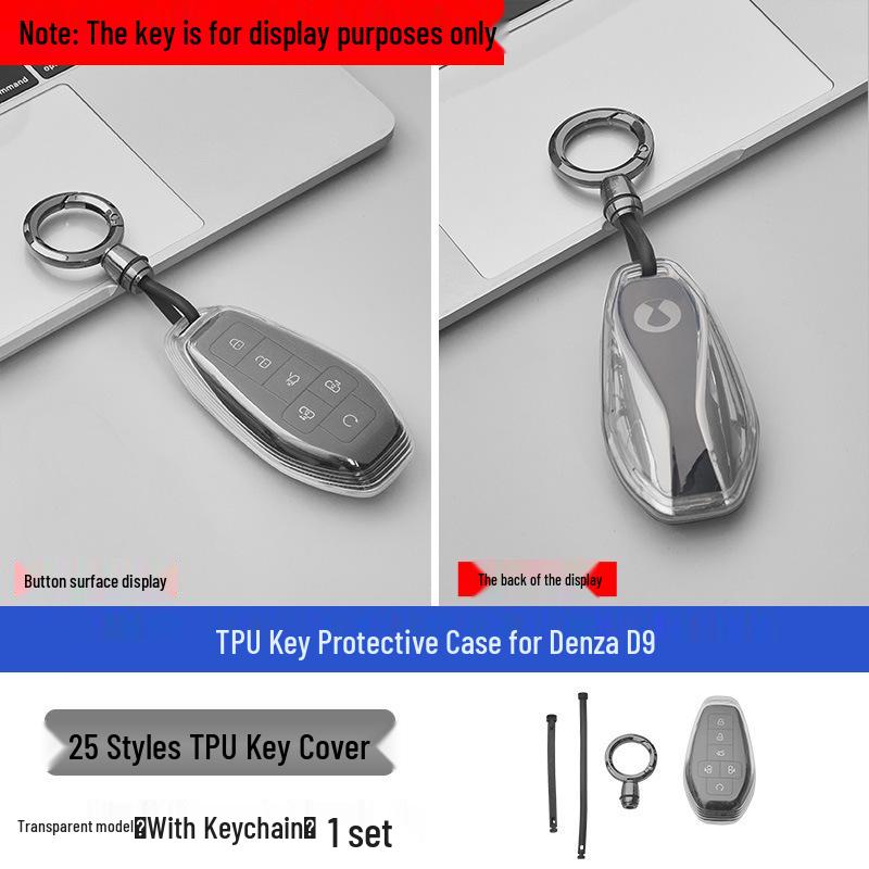 Denza D9 TPU Transparent Car Key Cover - Anti-Fall Protective Shell Accessory