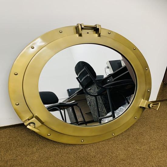 Nautical Porthole Antique Plated Canal Boat Porthole-Window Ship Round Mirror Wall Decor