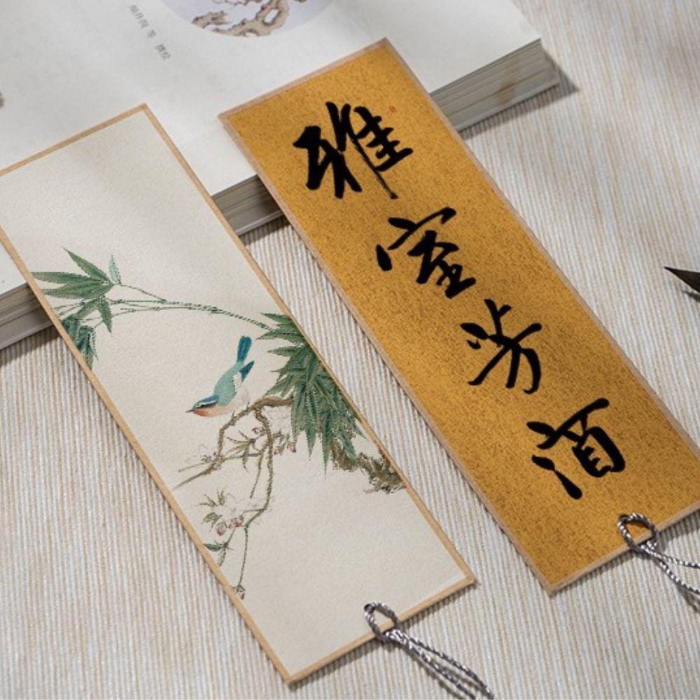 Message Card Gift DIY Reading Marker Bookmarkers with Tassels Calligraphy Paper Blank Bookmarker