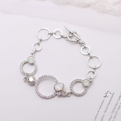 Round Crystal Crafted Chain Bracelet, Bracelet Gift, Birthday Gift Bracelet, Summer Bracelet, Daily Bracelet