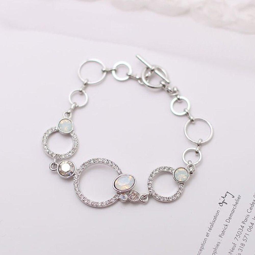 Round crystal crafted chain bracelet, bracelet gift, birthday gift bracelet, summer bracelet, daily bracelet