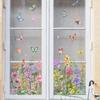 Window Stickers Removable Colorful Floral Bouquet Spring Decals For Door Mirror Wall Bathroom Kitchen Home Restaurant Decor