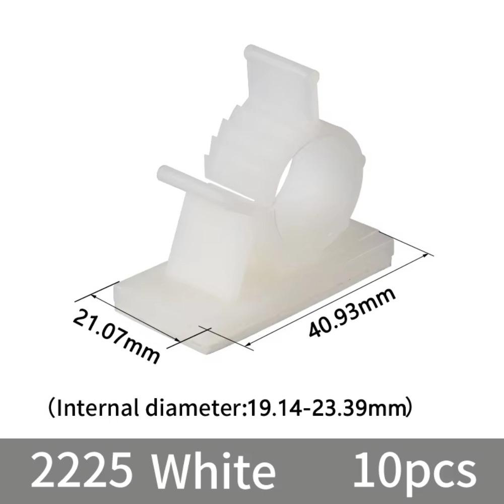 10Pcs Plastic Wire Clamp Holders Self-Adhesive Cable Tie Mounts  Electronics Cord Organization