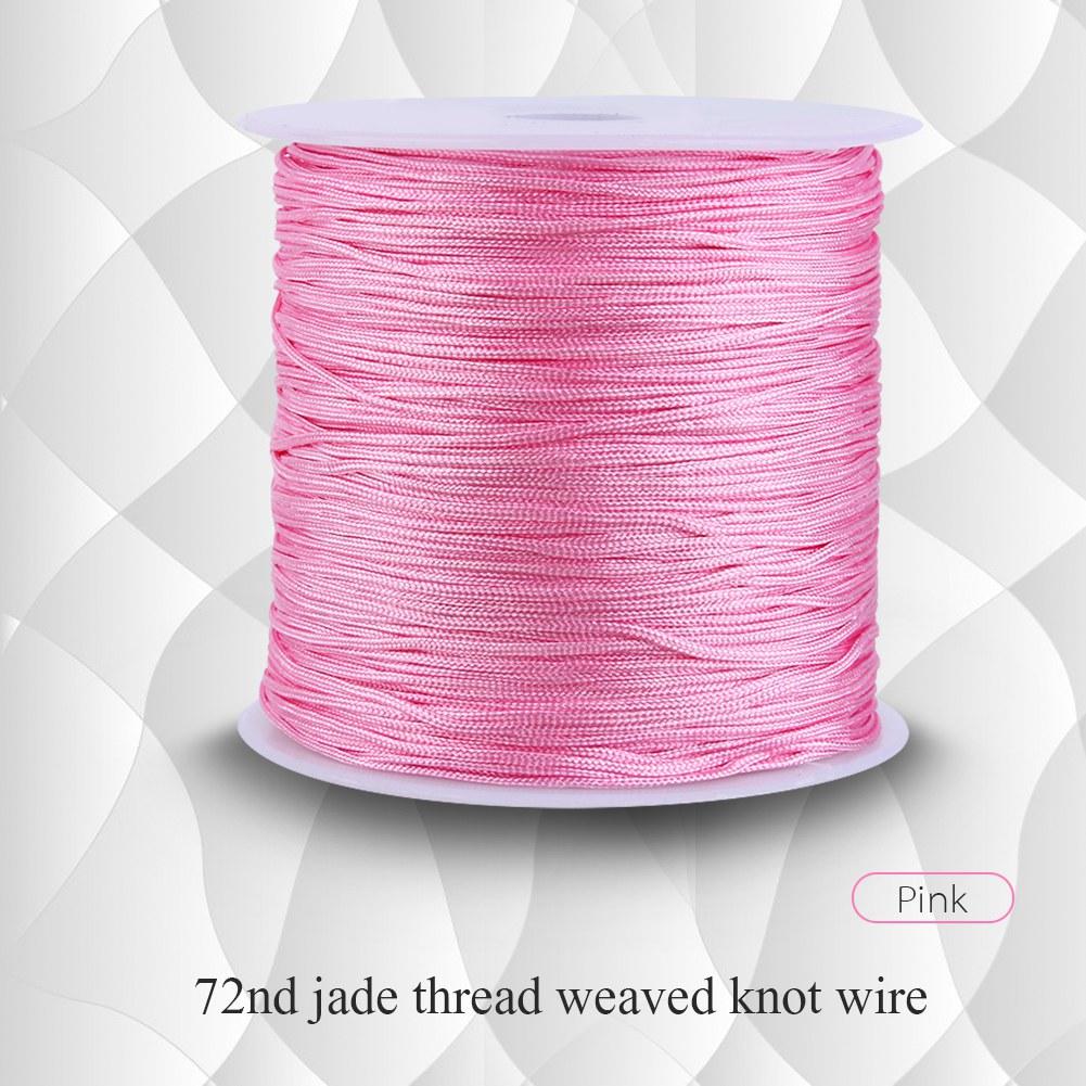 

100M x 0.8mm Nylon Chinese Knot Cord Rattail Macrame Shamballa Thread String Pink