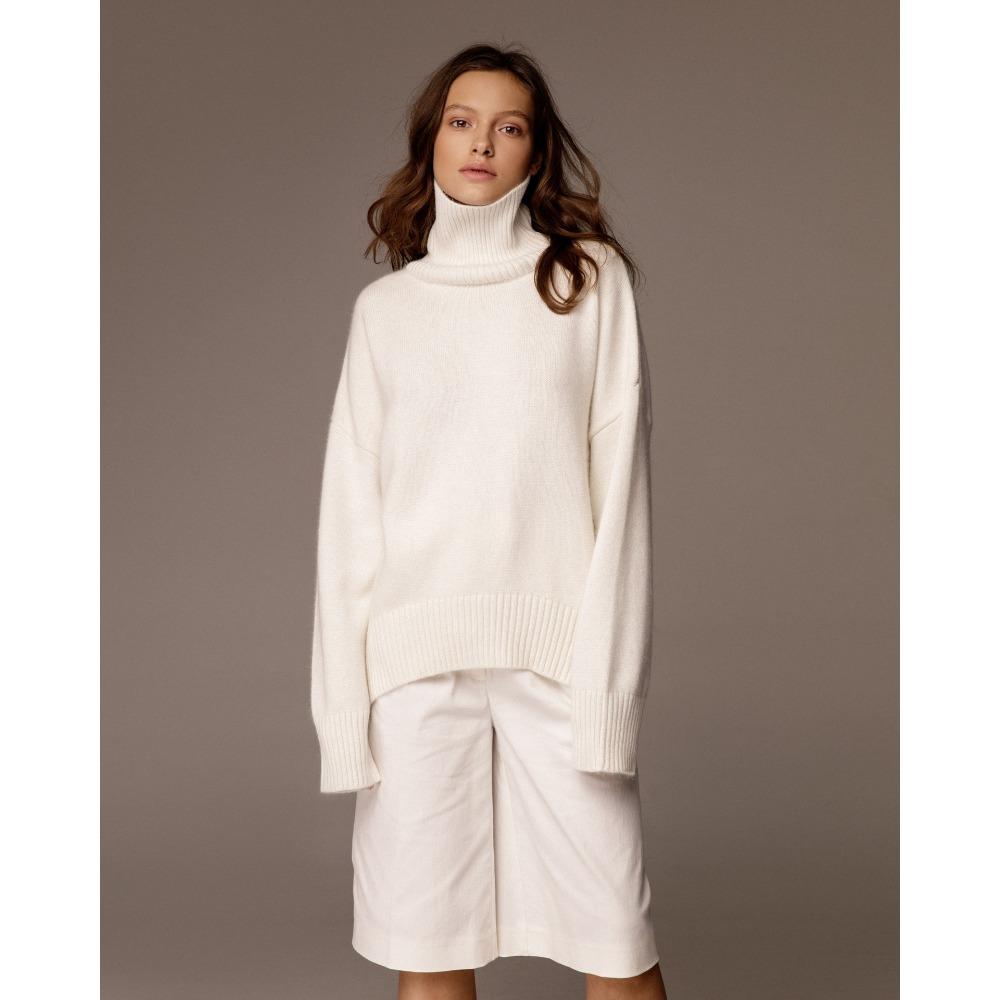 **Women's Thickened Knit Top Autumn Winter Loose Turtleneck Sweater Oversized High Neck Jumper**