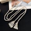 Long retro fringed necklace stacked design high-end sweater chain women's autumn and winter, clothing accessories