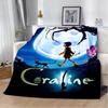 Coperta stampata Coraline per animazione Coperte da picnic Coperta calda Coperta morbida e confortevole Casa Viaggio Regalo di compleanno