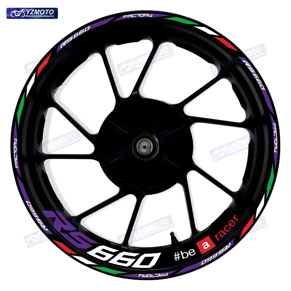 For RS660 RS 660 Motorcycle 17 Inch Racing Racing Wheel Stickers Car Reflective Rim Motorbike Bicycle Hub Tape Decal Sticker