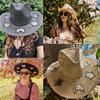 Suncatcher Cowgirl Straw Prism Hat Hand-Woven Wide Shapeable Brim Rainbow Prism Hat Sun Beach Western Cowboy hat for Women
