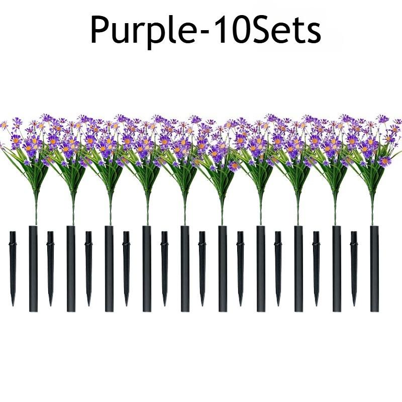 1-10Sets Resistant Artificial Daisies Flowers Fake Foliage Shrubs for Window Box Hanging Farmhouse Indoor Outdoor Decor