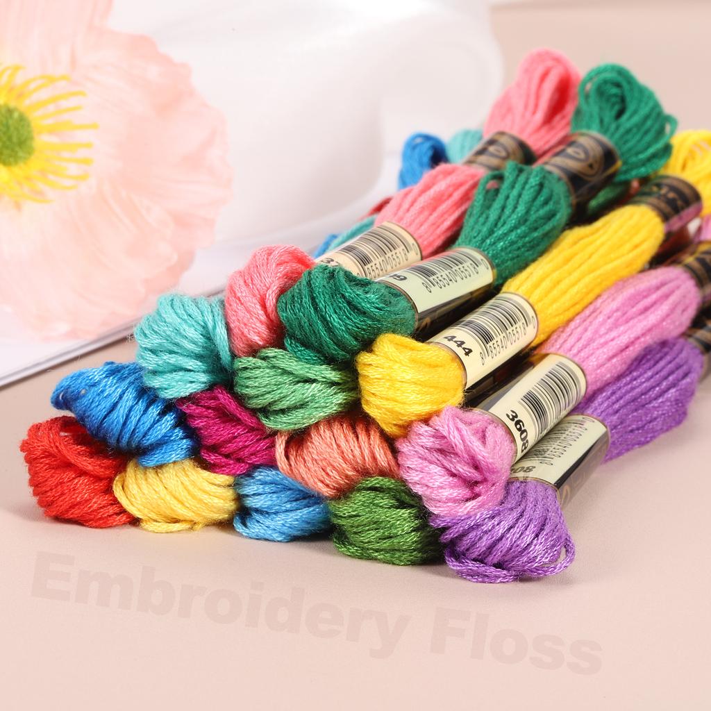 14 Skeins Embroidery Floss Cross Stitch Thread Polyester Embroidery Threads Bracelets String for Cross-Stitch Hand Embroidery