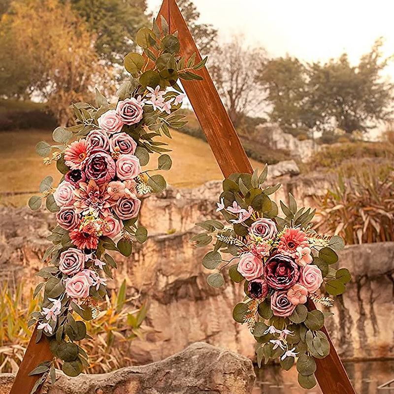 Artificial Flower Wedding Arch Door Frieze Decoration Bohemian Large Flower Pendant Wedding Ceremony Christmas Door Floral Decor
