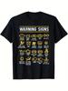 Men's Humorous Car Mechanic Warning Signs T-Shirt | Cotton | Funny Safety