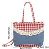 Square Bow Handbag Lace Sweet Crossbody Bag Rural Style Lattice Handbag  Gifts