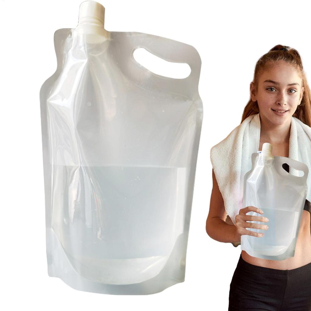 2L Transparent Water Bags Water Pouches Water Storage Bag Hiking Water Container Bucket Pouch Camping Water Pack water Bucket