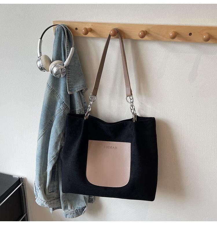 Suede Large-capacity Handbag Bag Women's 2025 New Versatile Ins Korean Version Retro Casual Shoulder Tote Bag