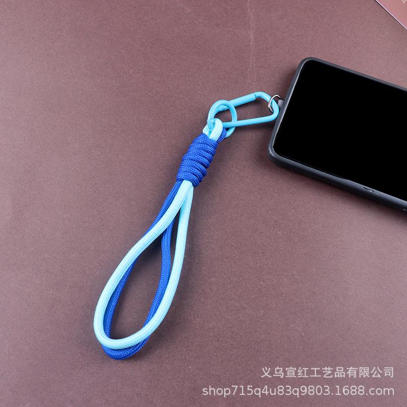 Dual-Color Outdoor Woven Keychain Lanyard and Phone Charm Wrist Strap