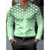 Gradient Polka Dot Print Men's Long-Sleeve Shirt Classic Fashion Lapel Button Casual Fit Shirts Business Soft Men Social Clothes