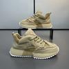 Casual Microfiber Leather Spring Breathable Increased Internal Platform Shoes for Male Women Fashion Running Chunky Sneakers