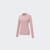 Huit Mock Neck Long Sleeve Tee With Side Slit Htwtl3k08t