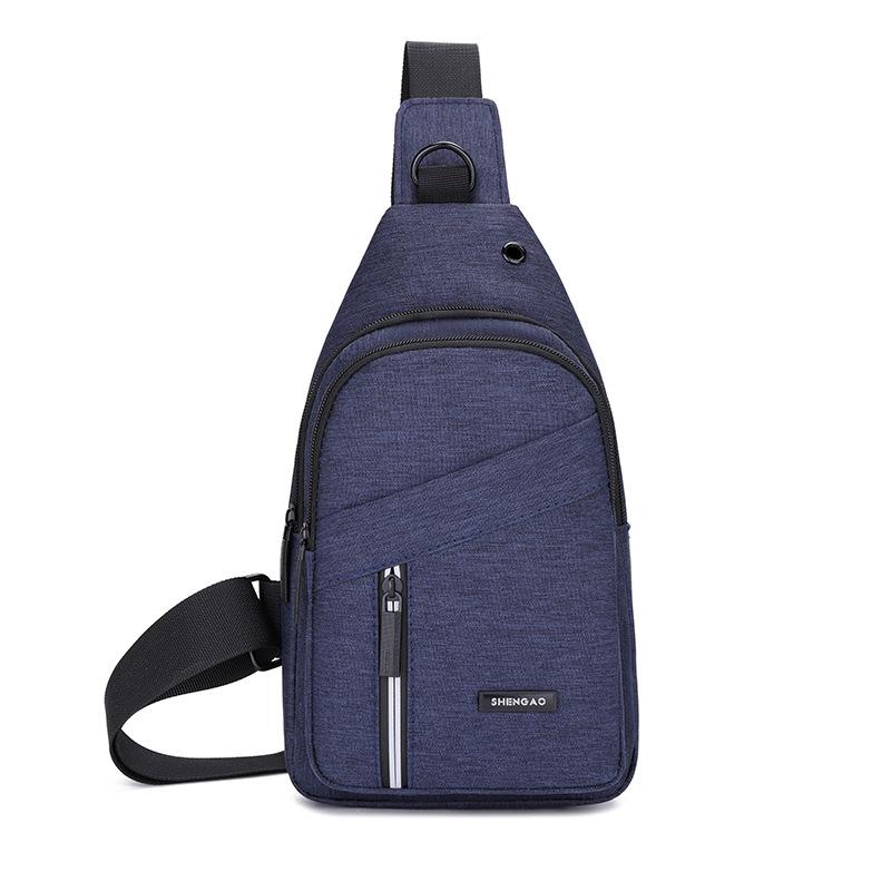 Men's Casual Breast Bag, Trendy Oblique Span Bag, Multi-layer Oxford Cloth Large-capacity Breast Bag.