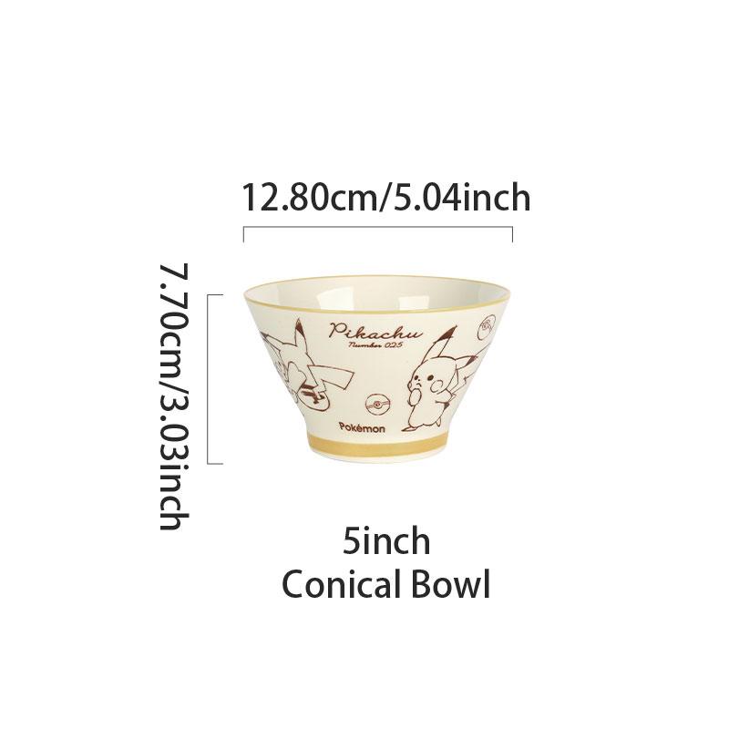 SHUNXIANG Pokémon Keramik Geschirrset Pikachu Cartoon Muster Keramik Schüssel Teller Gericht Speiseteller Mikrowellengeeignet Geschirr