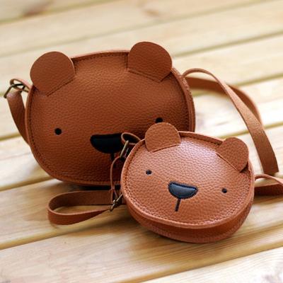Mochila de Urso Inverno Criança Meninas Fofa Menino Moda Transversal Mensageiro Mini Bolsas de Mão Bolsa de Ombro em Couro PU Bolsa de Viagem Infantil