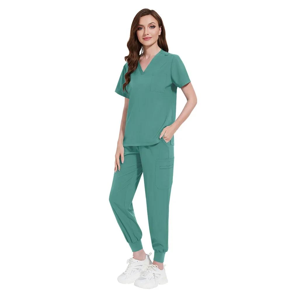 Quick-Dry Stretch Fabric Medical Uniform Women Scrub Nursing Set Doctor Nurse Outfit Pediatric Surgery Uniform Nurse Accessories
