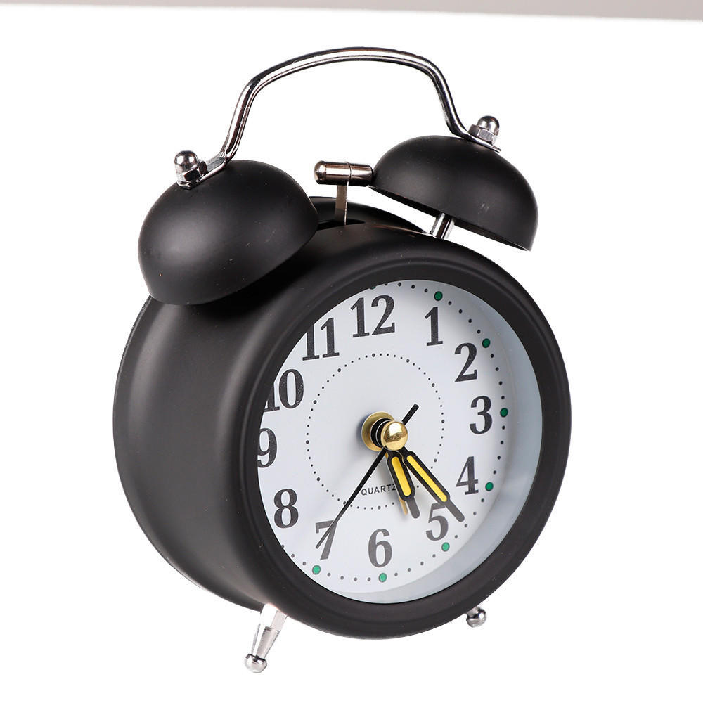 Classic Simple Metal Shell Two-Way Bell Alarm Clock Home Decoration ...